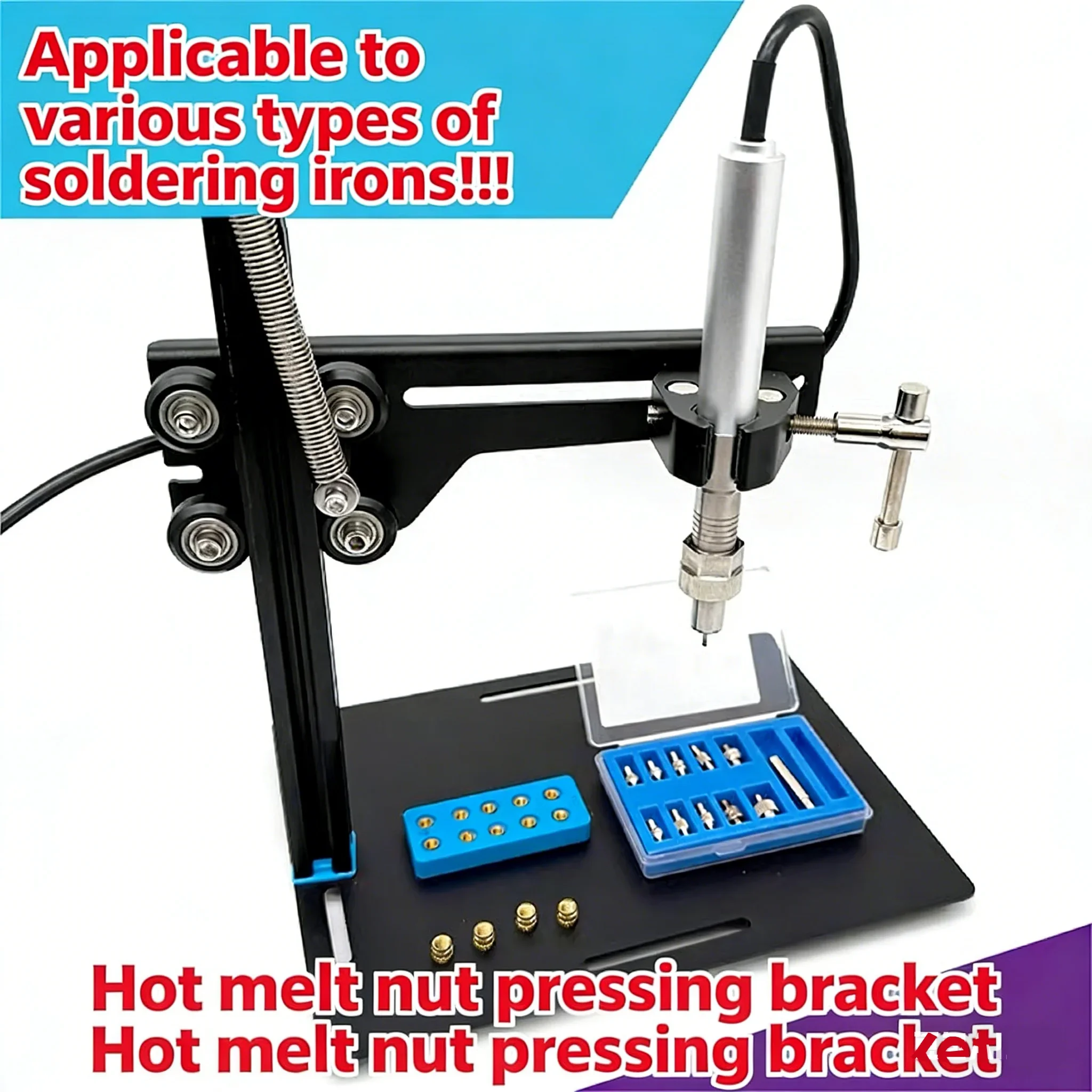 Stealth Press Kit Heat Set Insert Press Tool Soldering Iron Tip Thread Heat Insert Nut Embedded Kit M1-M8 For 3D Printing Parts