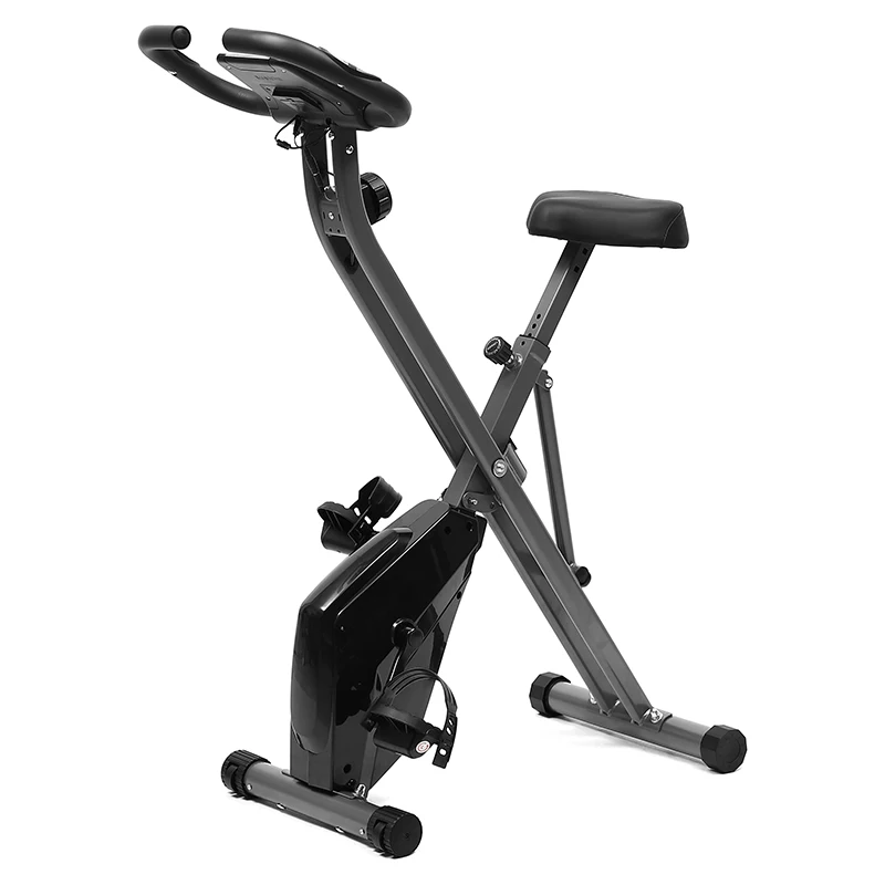 Space Saving Foldable Indoor Cycling Bike 10 Levels Magnetic Resistance Fitness Bike