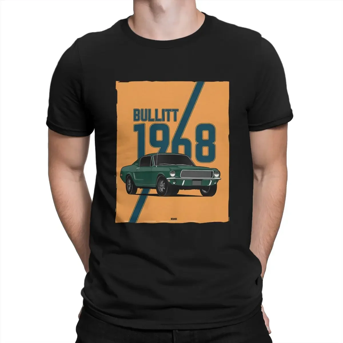 Bullitt Newest TShirt for Men 1968 Mustang Bullitt V2 Round Neck Basic T Shirt Distinctive Birthday Gifts Streetwear