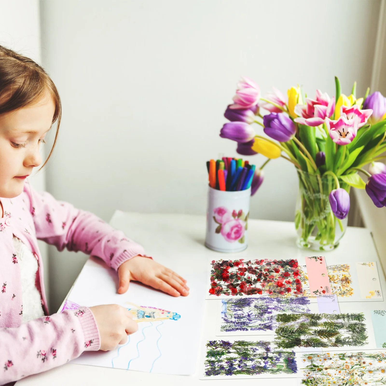 

1Set Transparent Flower Stickers Clear Floral Patterns for Decorating Scrapbooks Notebooks Laptops Aesthetic Stickers