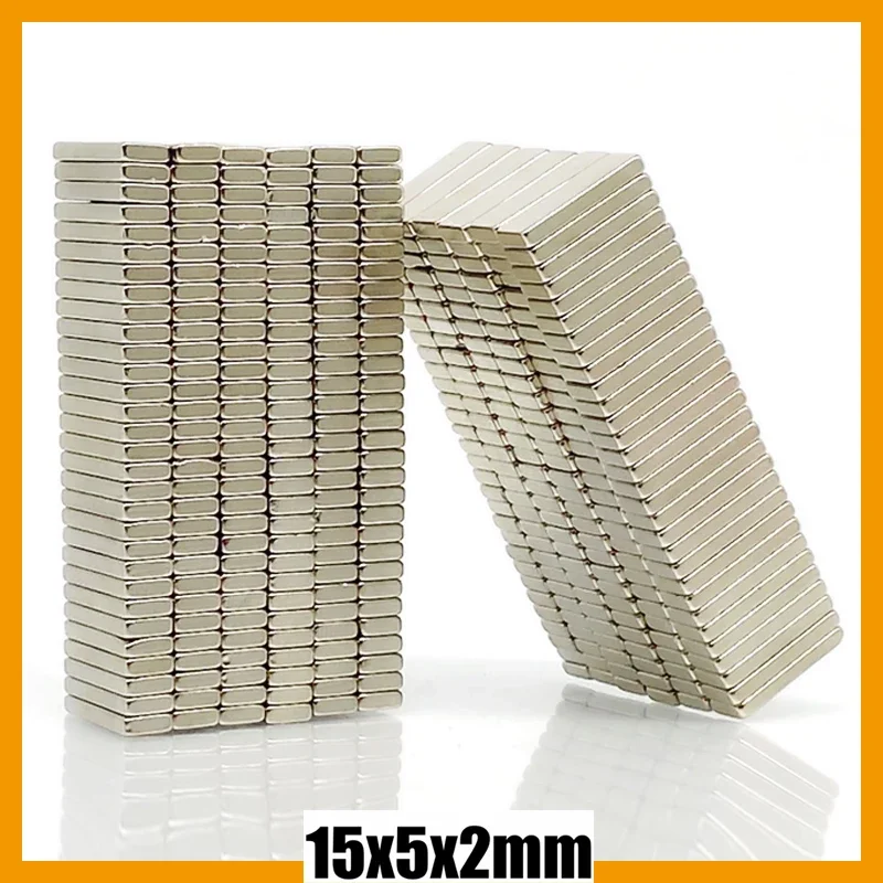 15x5x2 15x5x4 15x5x5mm 5/10/20/50/100/200pcs N35 Rare Earth Block Powerful Square Magnet 15*5*2 15*5*4 15*5*5 Neodymium Magnets