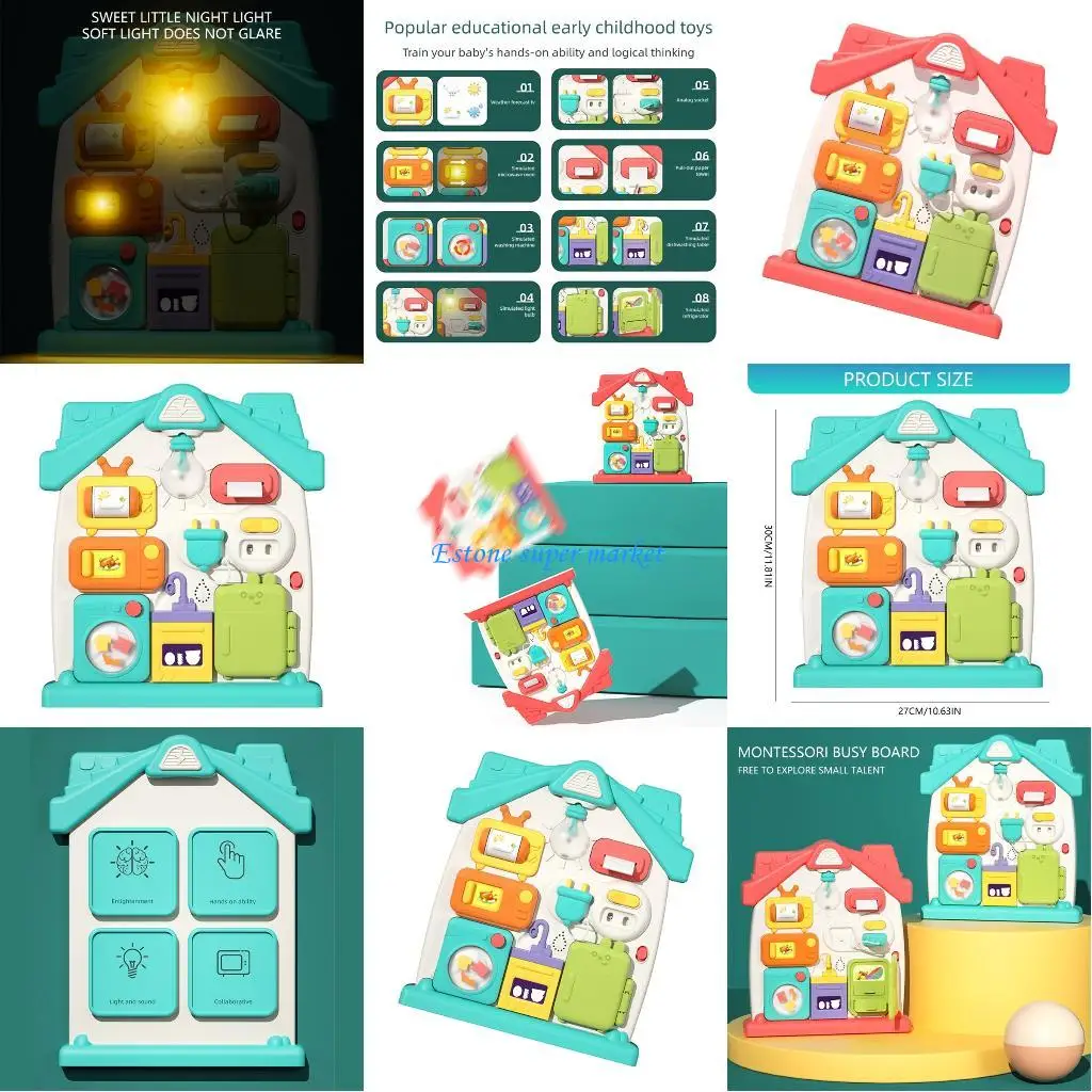 090B Infant Housework Busy Boards for Babies 6-12 Months Sensory Educational Toy for Early Development