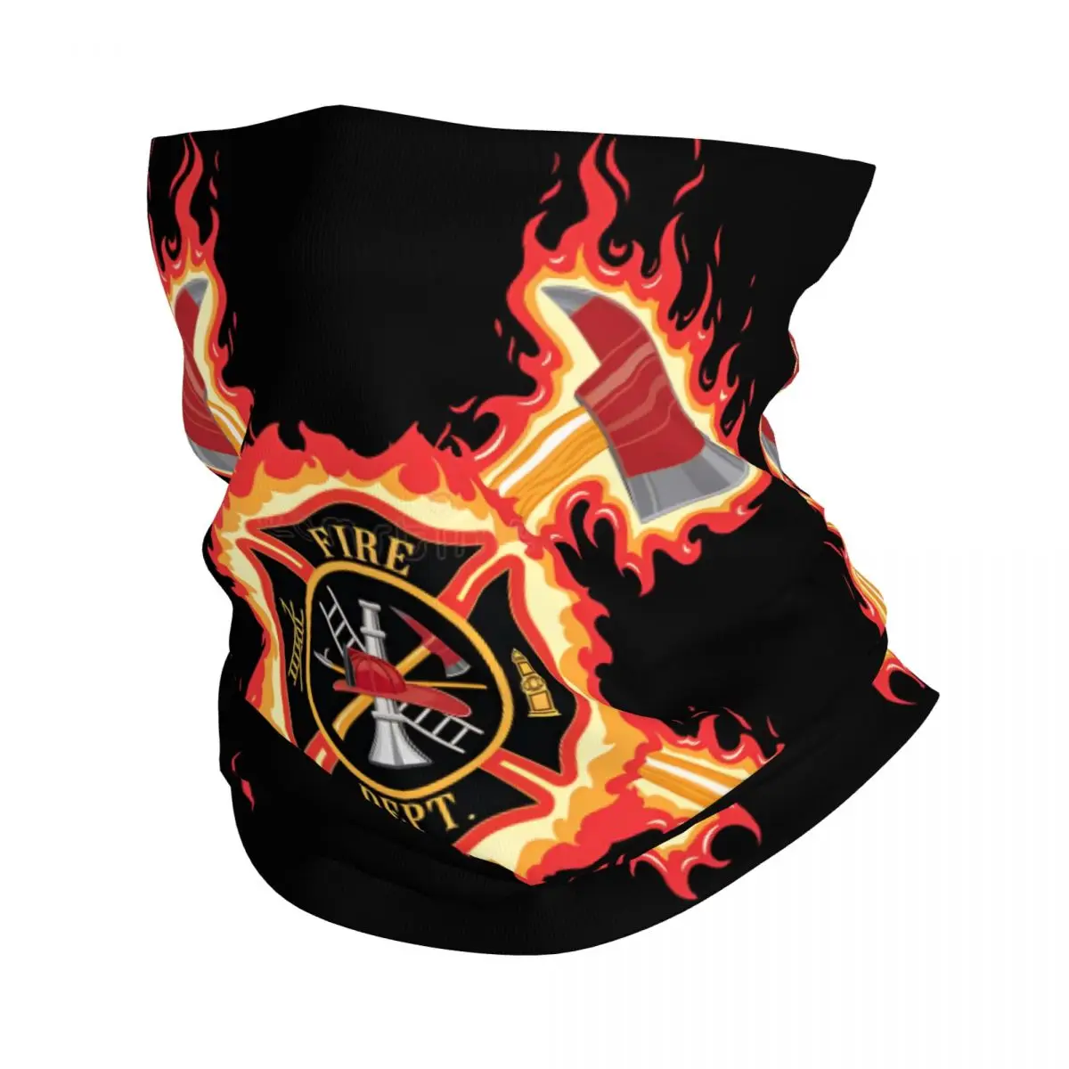 Fire Rescue Bandana Neck Cover Printed Wrap Scarf Multi-use Cycling Riding for Men Unisex Thin