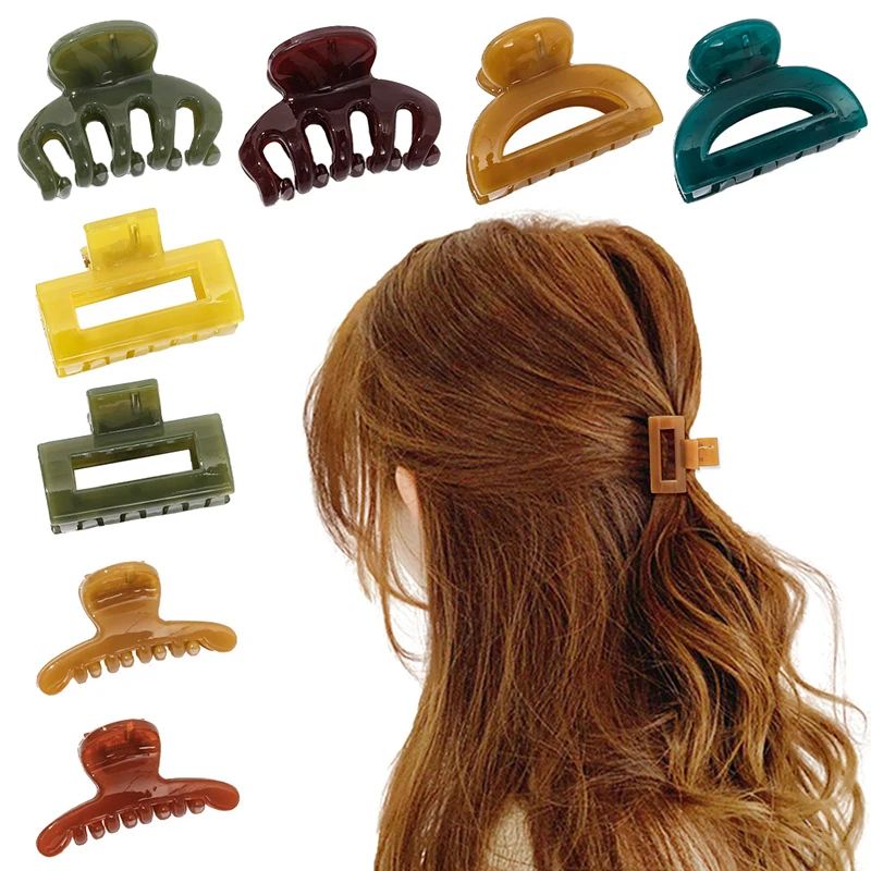 Sweet Mini Acetate Hair Clip For Women Girls Jelly Color Grip Clips Geometry Hair Claws Chic 4cm Chic Barrettes Hair Accessories