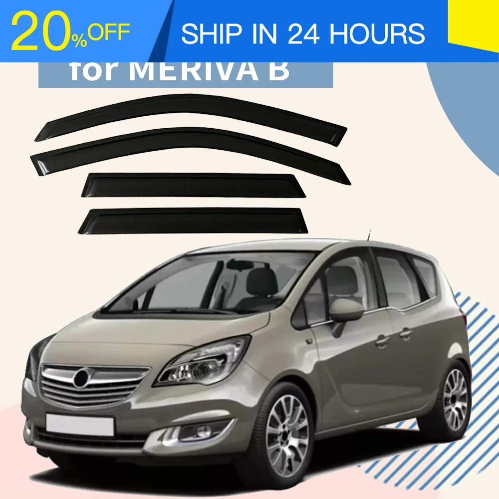Новые дефлекторы окон для OPEL MERIVA B 2011-2017, защита от дождя, боковые вентиляционные дефлекторы, накладные, внешнее крепление, аксессуары для экстерьера.