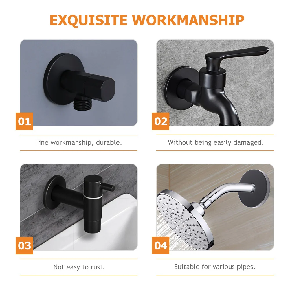 

2Pcs Plumbing Cover Plates Rustproof Stainless Steel Wall-Mounted Water Cover Replacement Plate for Shower Arms Escutcheon