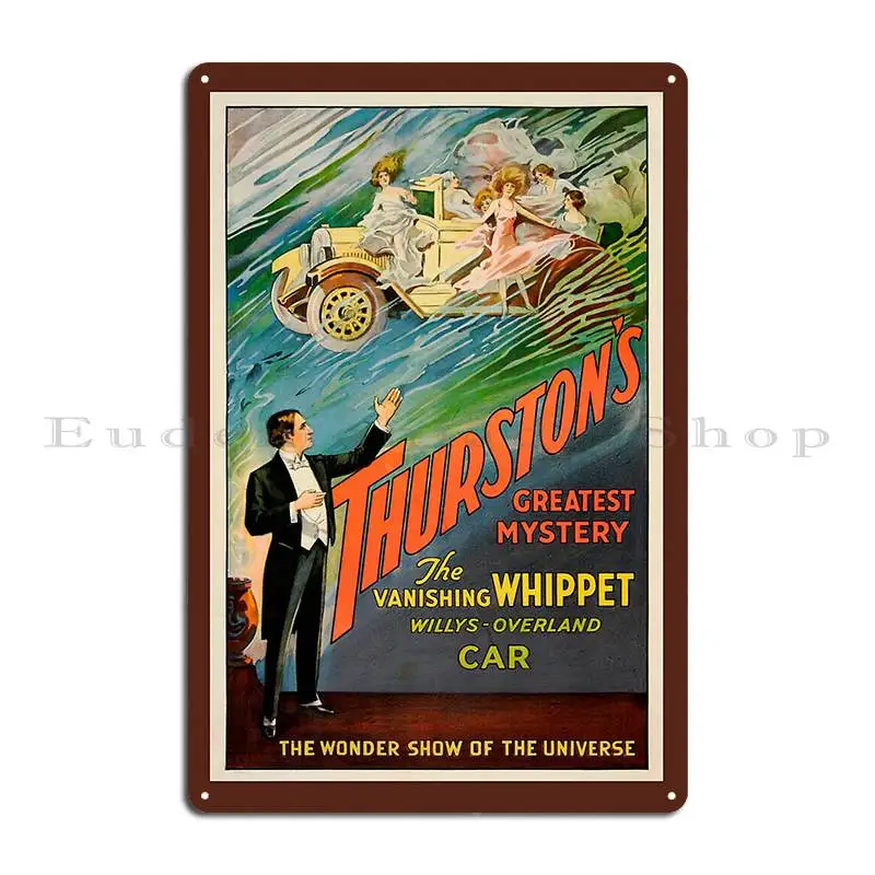 1929 Thurston The Vanishing Whippet Otis Lithography Wabojeg Metal Signs Printing Decoration Cinema Create Tin Sign Poster