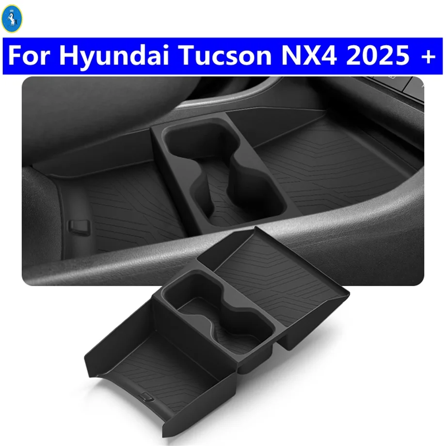 

Plastic Black Car Box Storage under Central Control Container Accessories Cover Trim For Hyundai Tucson NX4 2025 2026