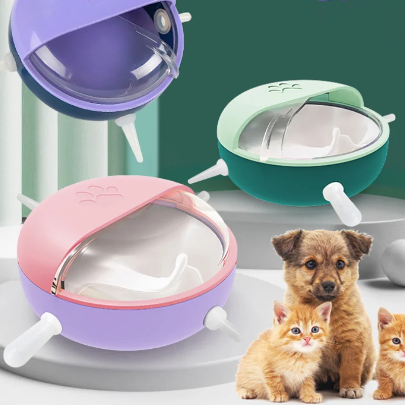 

180ml Silicone Puppy Kitten Feeder Nursing Bowl 4 Pacifiers Bionic Feeder For Baby Pets Prevent Choking