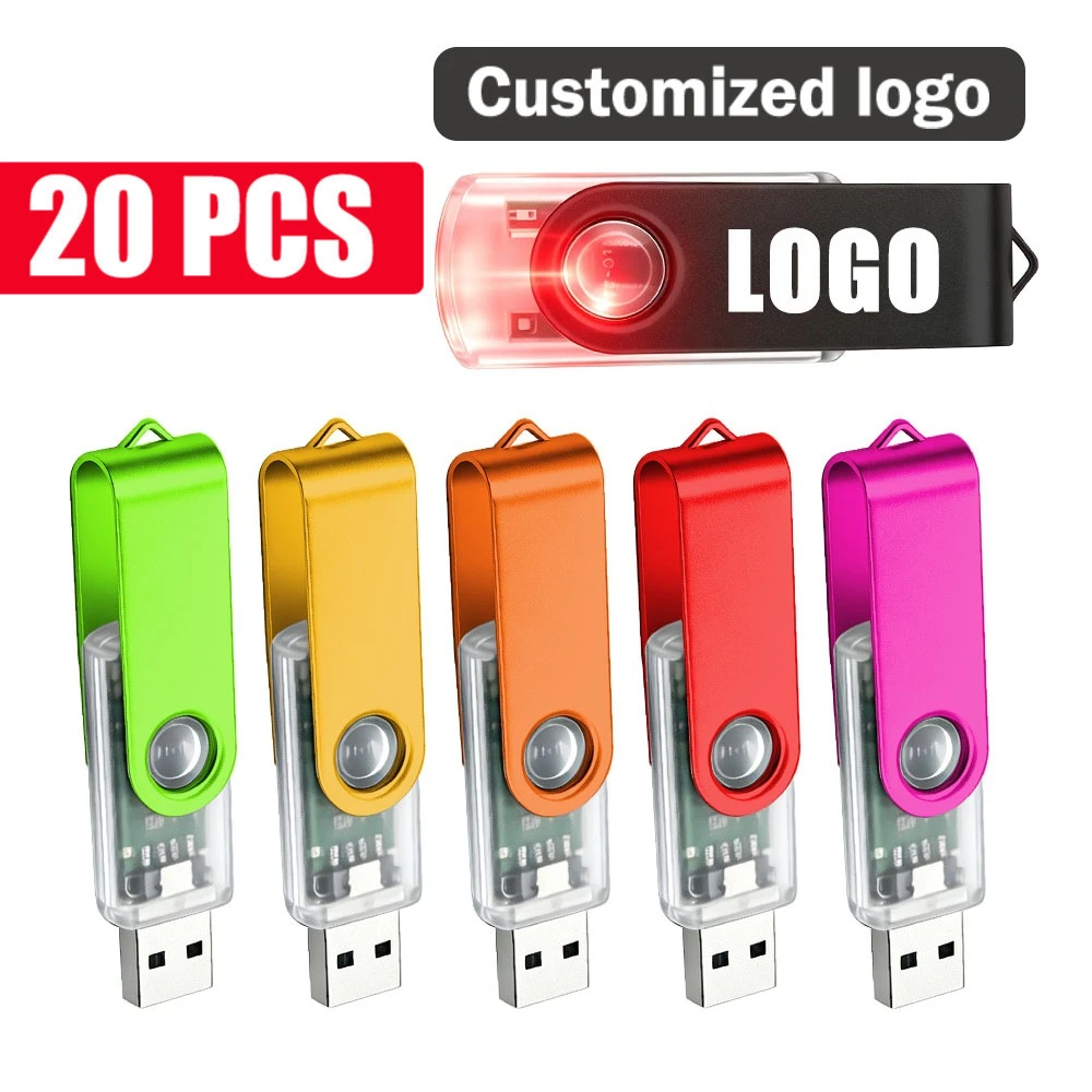 20pcs Wholesale Price Metal Usb 2.0 Flash Drive 4GB 8GB Usb Pendrive 64GB Memory Stick Free custom Logo Gifts Waterproof U-disk