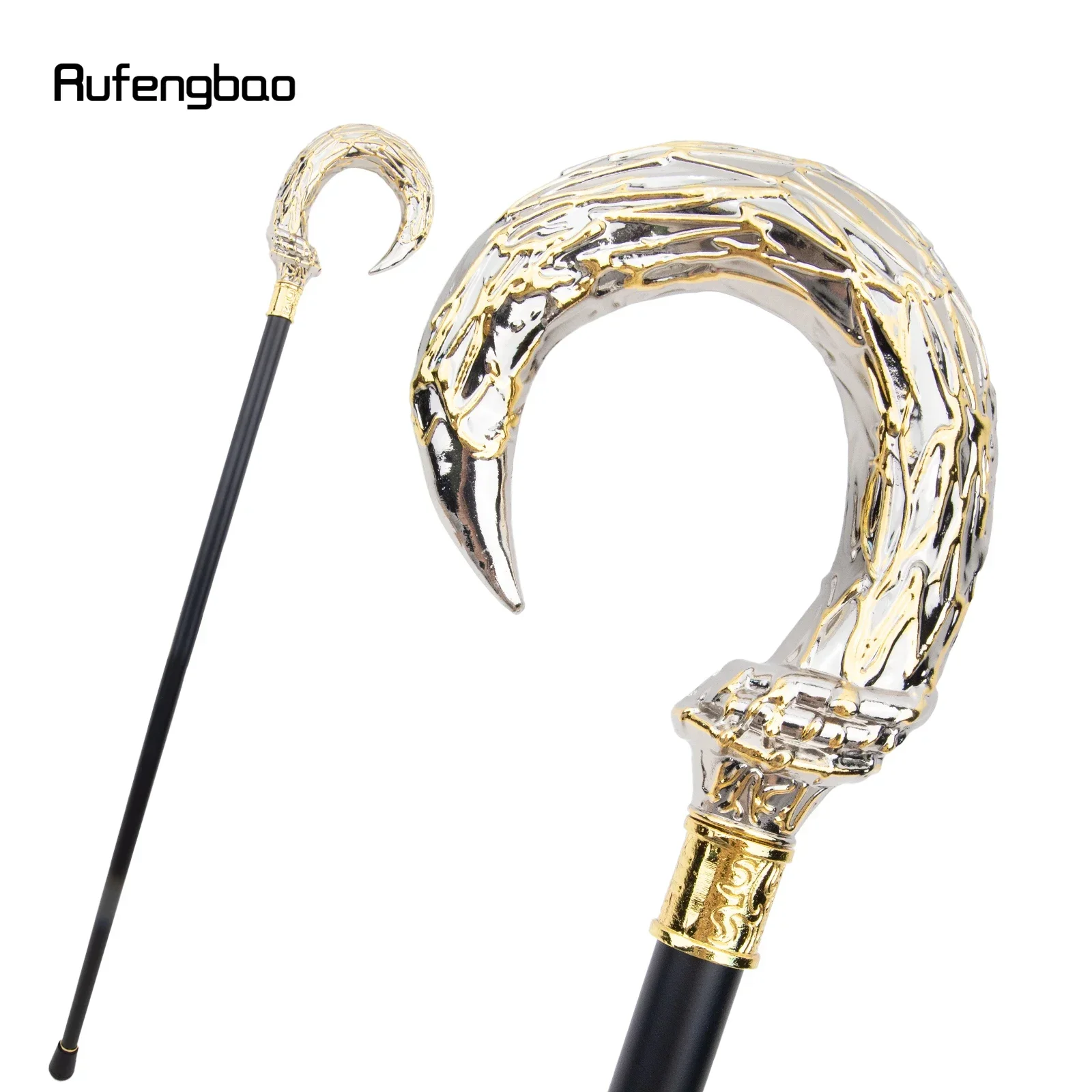 

Golden White U Single Joint Fashion Walking Stick Decorative Cospaly Walking Cane Halloween Crosier 92cm