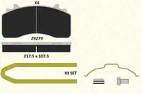 Store code: B2927930814 for the rear brake pad TGA-TGS-TGS-TGX YM WABCO NG22 caliper