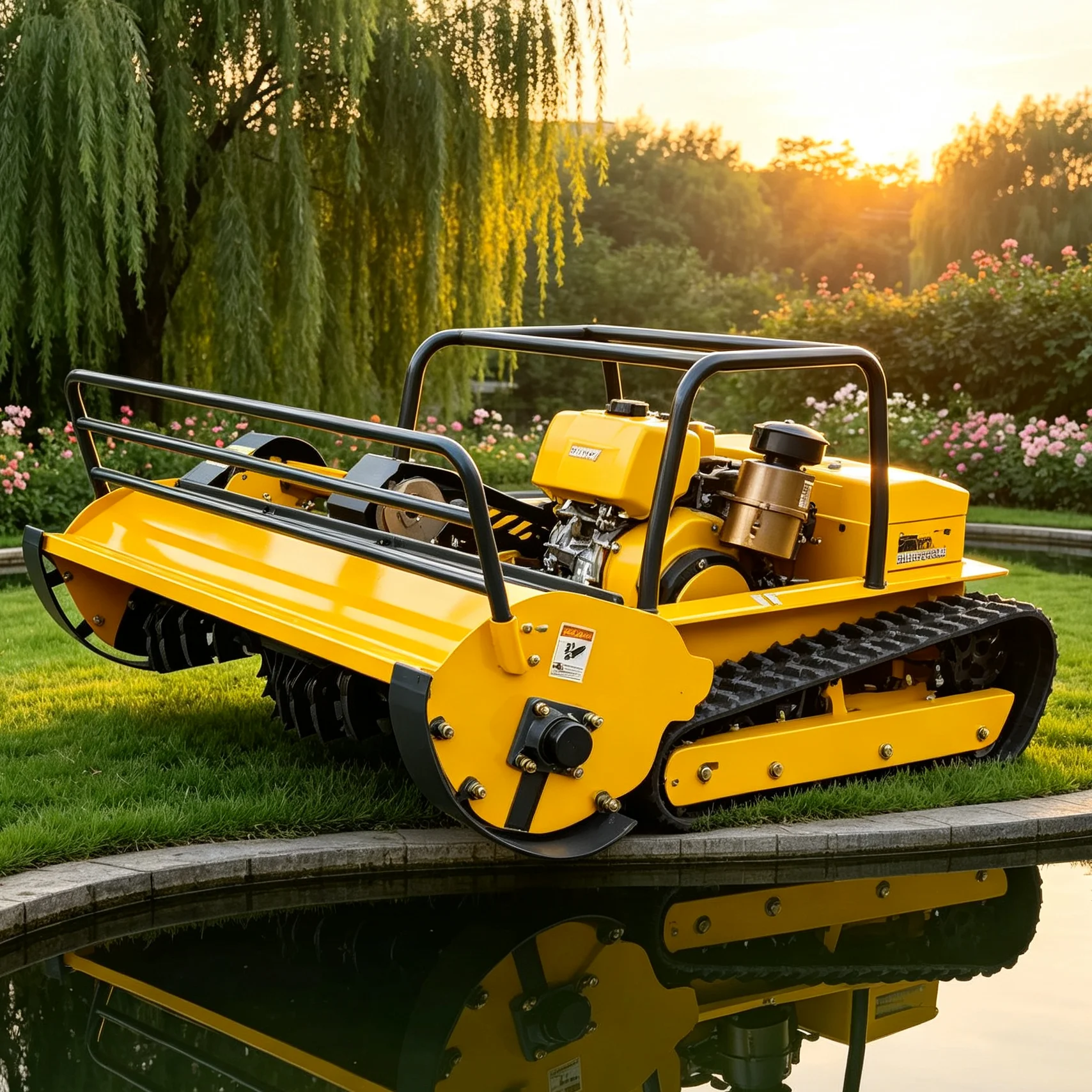 High Torque Remote Control Lawn Mower Crawler Robotic Brush Cutter For Vineyard And Orchard Grass Clearing
