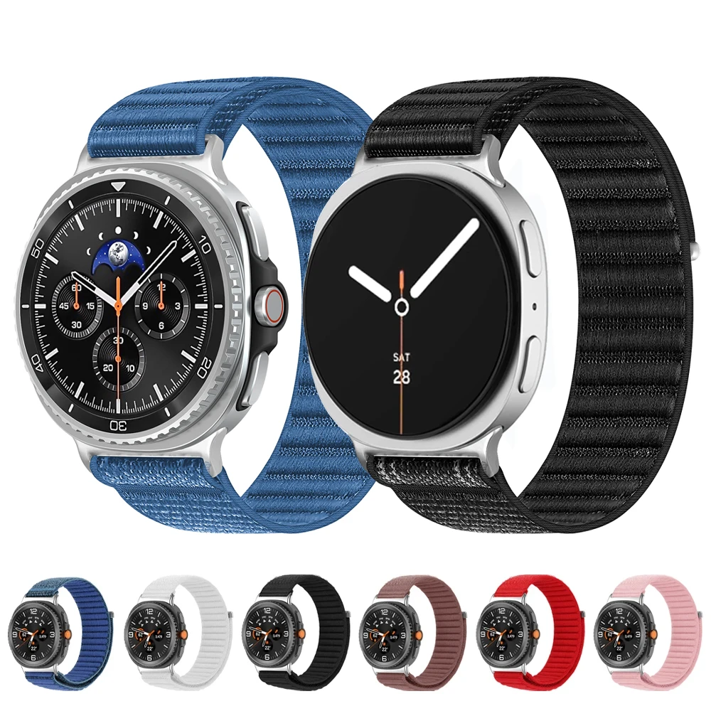 Нейлоновый ремешок с петлей для Samsung Galaxy watch 8/8 classic 46 мм 44 мм 40 мм Спортивный браслет ремень correa браслет Galaxy watch 8 Band