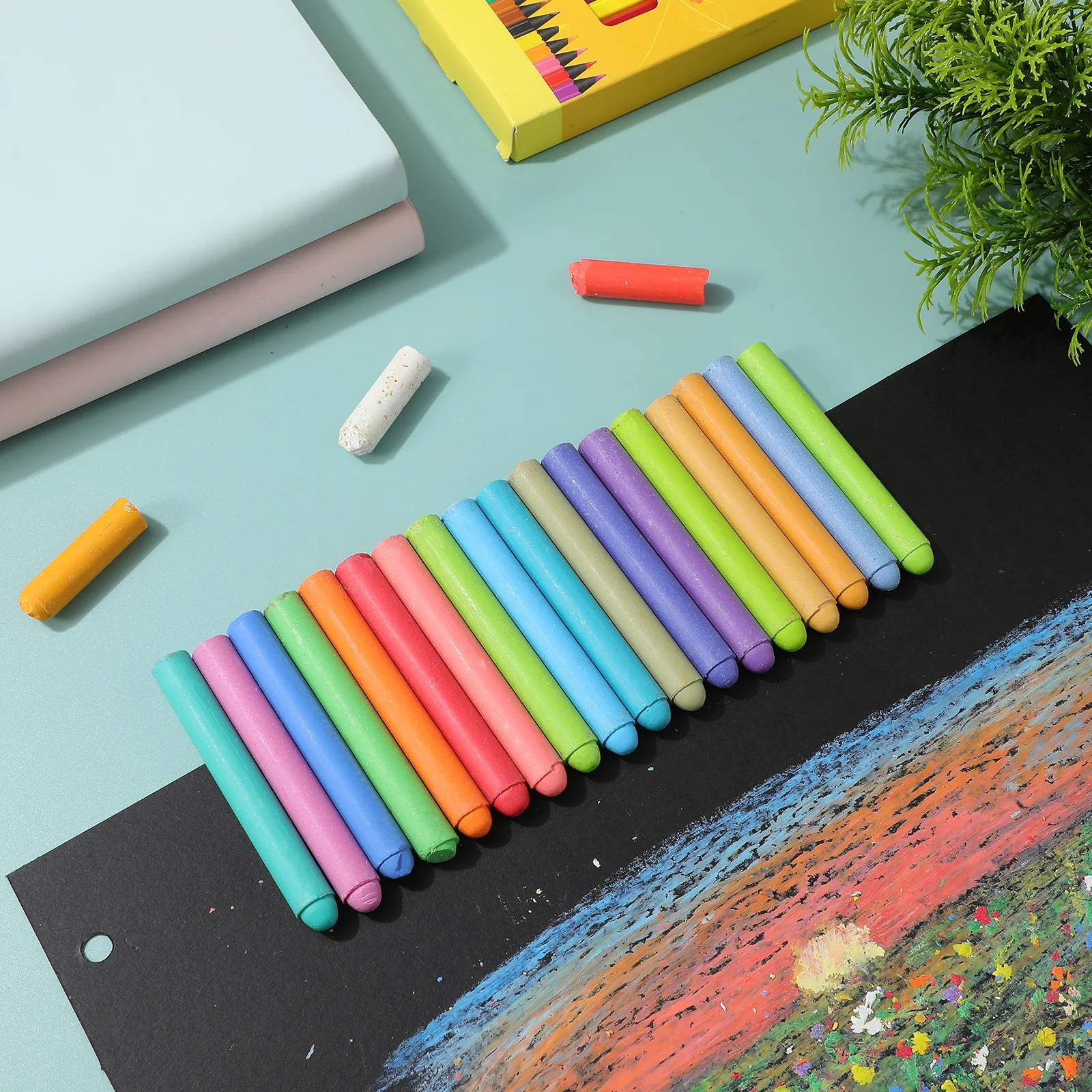 

48Pcs Washable Water Soluble Chalks Safe Non Toxic Chalk for Indoor Outdoor Drawing on Chalkboard Sidewalk Backyard