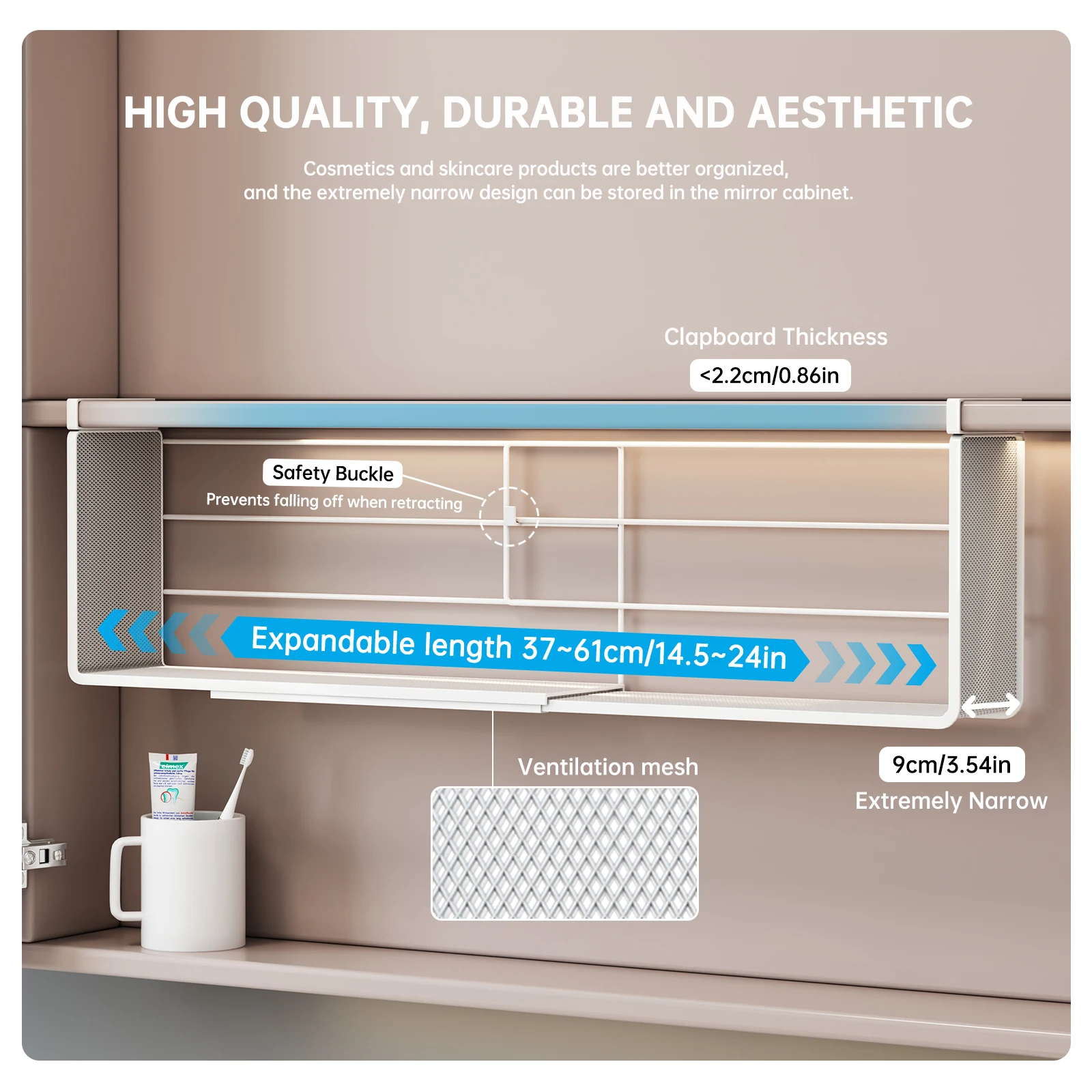 ミラーキャビネット収納ボックス、層状棚付き、ハンギングバスケ - Home Goods Bathroom Cabinets のレビューと価格