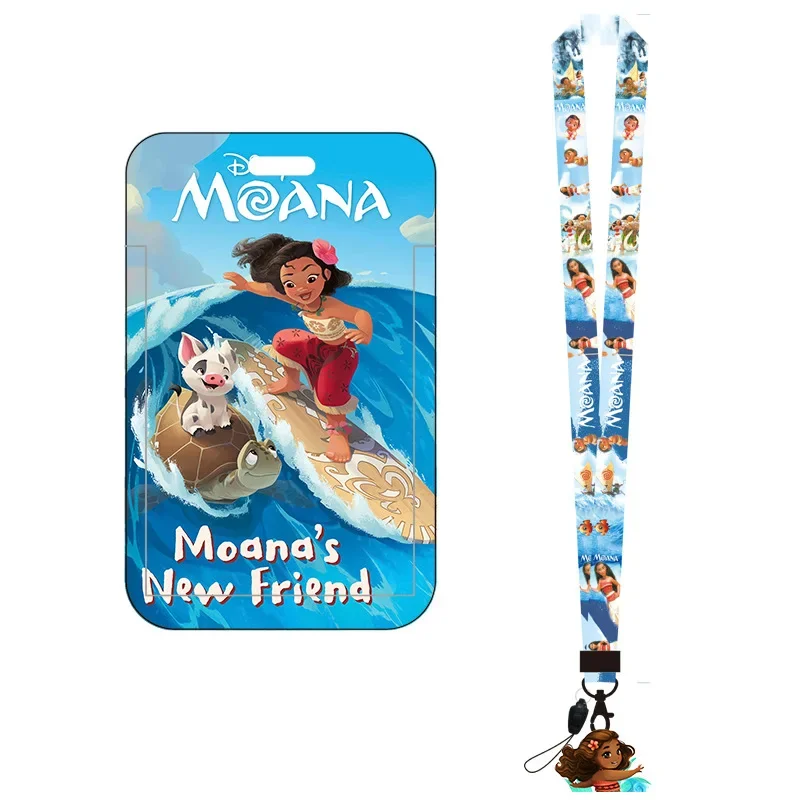 Disney Sailing Princess Moana Lanyard อะนิเมะการ์ตูน ID Bank Card Student ID Card ยาวพวงกุญแจสร้อยคอของขวัญวันเกิด