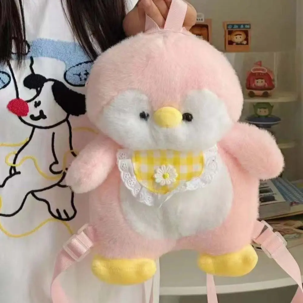 Portable Plush Toy Apron Penguin Backpack Doll Plush Children School Bag JK Lolita Large Capacity Animal Shoulder Bag Outdoor