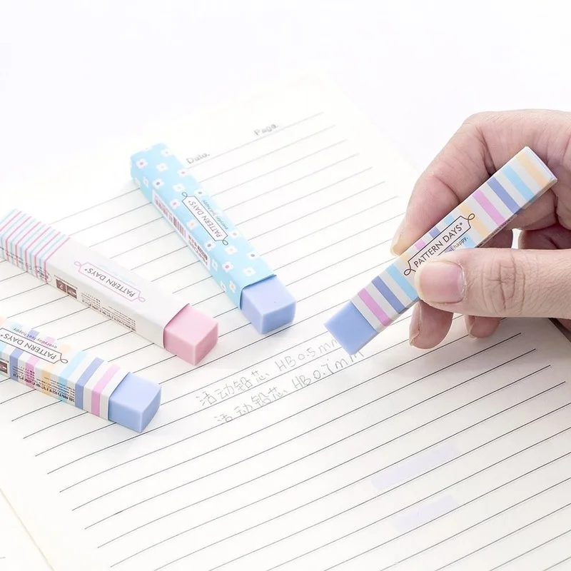 Rainbow Long Strip Eraser 5PCS Student Art Painting Pencil Rubber Candy Color Correction Stationery