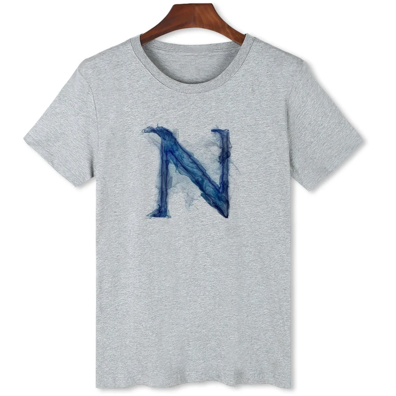 Capital letter N printed T-shirt New Creative Fashion Men's Top Tee Original Brand Casual and comfortable Shirt B1-81