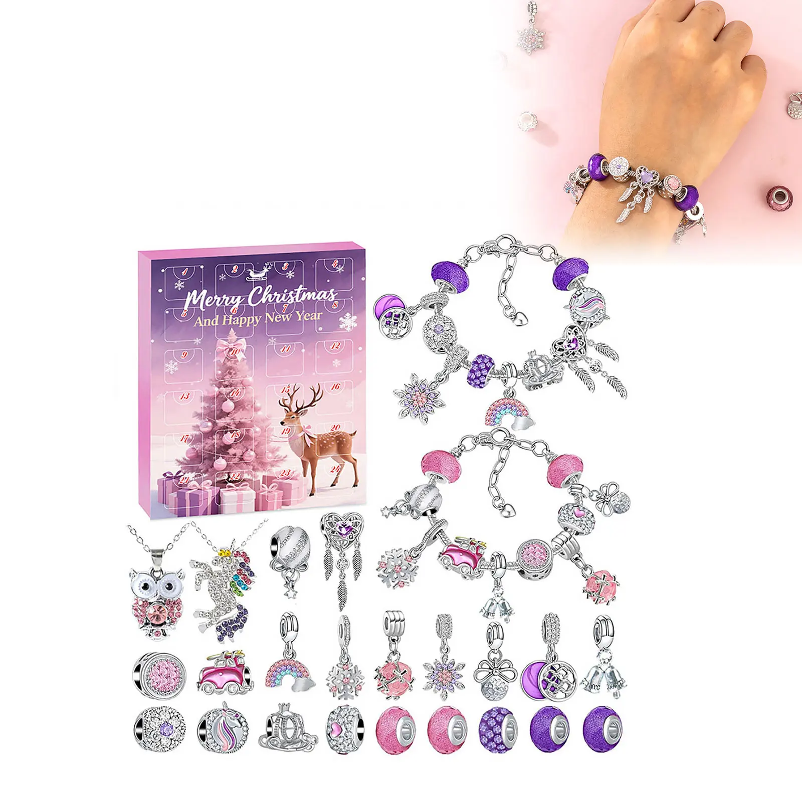 Interval Clock Timer Christmas Advent Calendar Bracelets For Girls 24 Days Xmas Countdown Toothbrush Timer for Kids 1 Minute