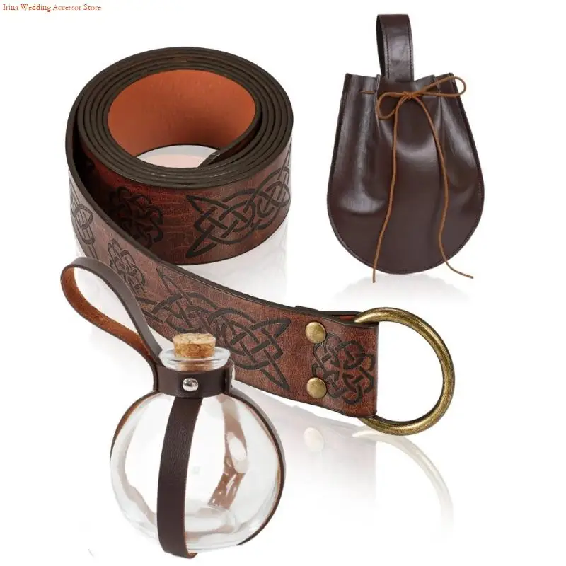 Accessoires G92d Pu en Potion Bottle Harness Medieval Pirate Potion Bottle Beltder pour Halloween Cosplay