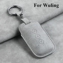 Pelle per Chevrolet Aveo Trax Groove Captiva 2024 Wuling Flip Car Key Case Cover Shell 3 pulsanti chiave a distanza accessorio Keychian