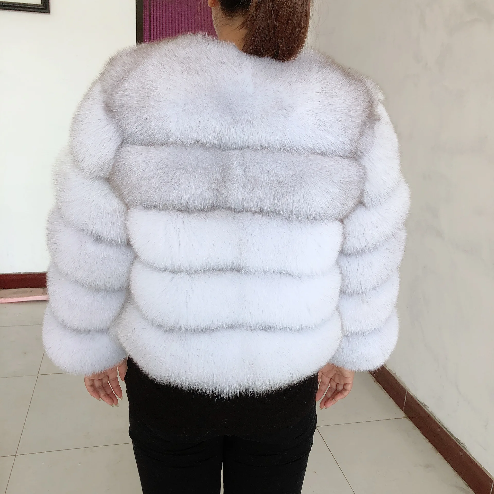New Real Fox Fur Coat Women's Winter Warm 100% Natural Fur Jacket Short Raccoon Fur Coat Women's High Quality Hot Sale