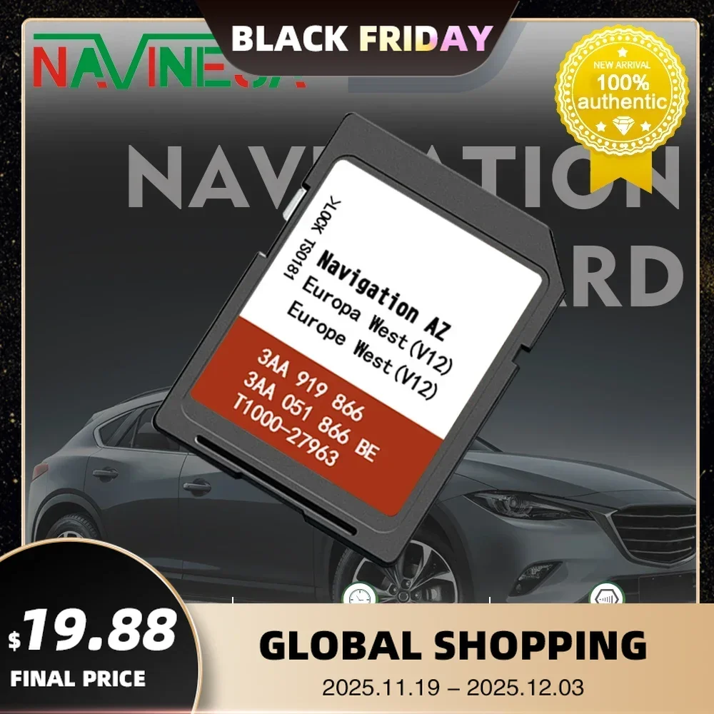 

RNS 315 AZ V12 West Europe SD Naving Card for VW Passat Alltrack B7 2012 2015 Cover Germany Neherlands Poland Spain