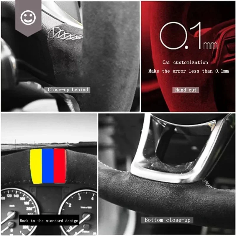 Hand-stitched Suede Leather Steering Wheel Cover For BFor Mercedes Benz W176 W246 W205 C117 C218 X218 W213 X156 X253 W166 X166 E
