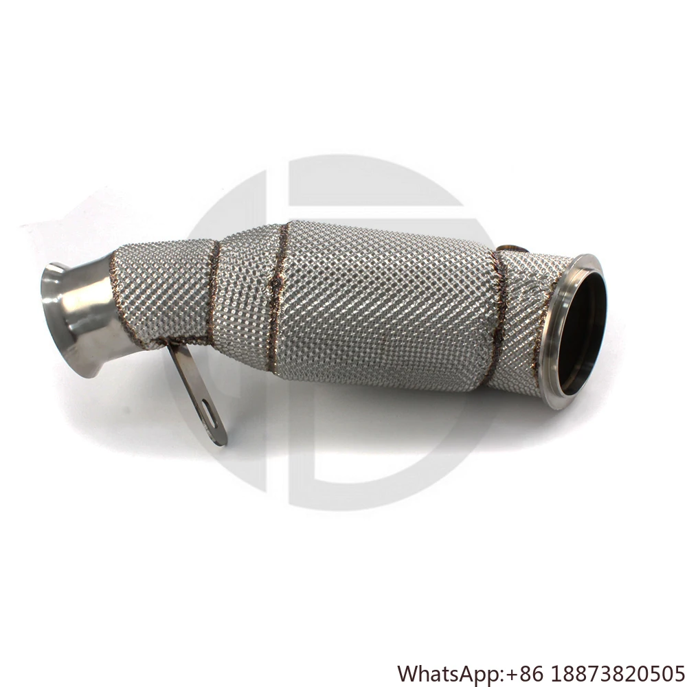 

Передняя выхлопная труба Auto Racing SS304 с высоким расходом Cat Downpipe с теплозащитным экраном для двигателя BMW M2 3.0T F 2014 N55
