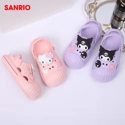 Sanrio Children Slippers Hello Kitty Cute Cartoon Kurumi Kawaii Summer Beach Play Lightweight Non-Slip Shoes Toys Girls Gifts