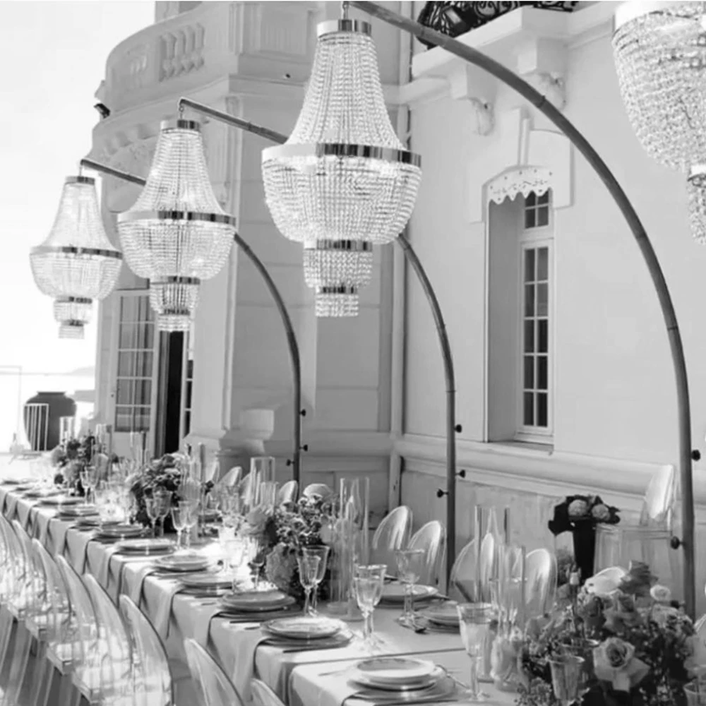 No stand) 4pcs wedding stage decoration not crystal acrylic chandelier pendant for  road lead wedding chandelier floor standin