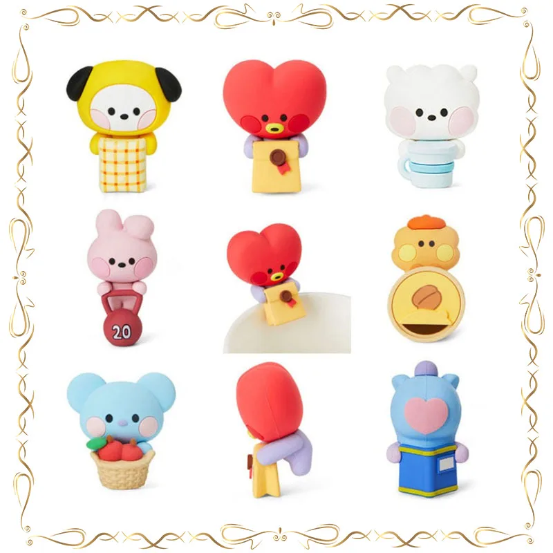 BTS Kim Tae Hyung Jeon Jung Kook Cute Cartoon Image Cup Hanging Cup Rim Suspend Doll Decoration Q-version Ornament Periphery
