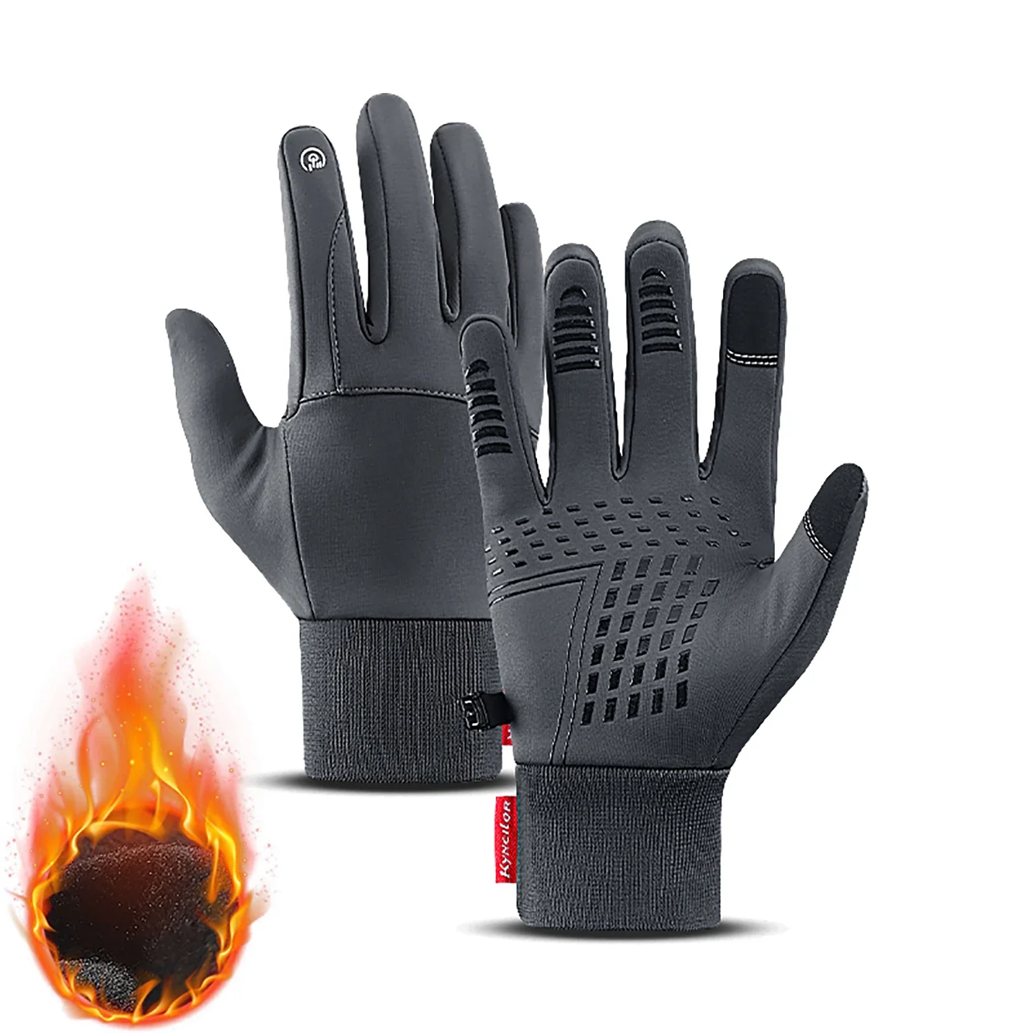 Image of Wasserdichte Fahrradhandschuhe Winter Touchscreen-Fahrradhandschuhe Outdoor-Scooter Winddichte Reit-Motorrad-Ski Warme Fahrradhandschuhe