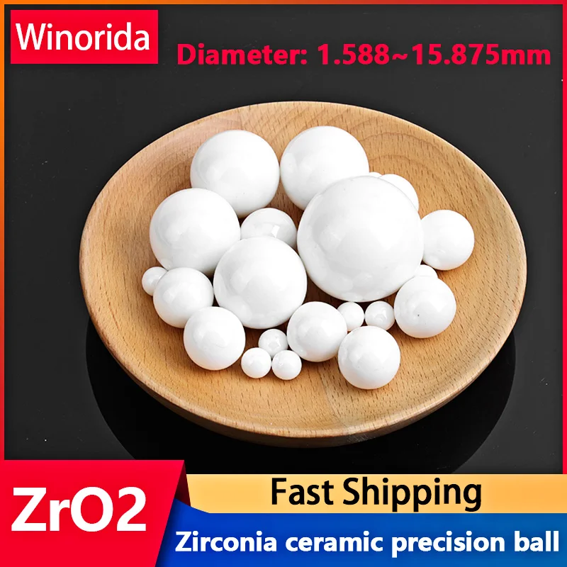 ZrO2 Ceramic Bearing Ball Diameter 1.588mm-15.875mm Zirconia Ball High-precision Wear-resistant Insulation Bead
