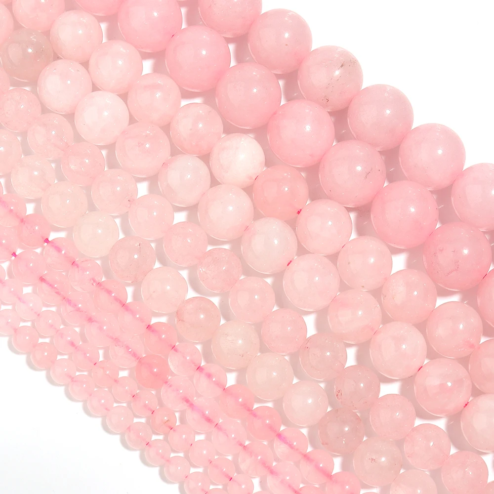 

1 нить бусины из натурального камня 4/6/8/10/12 мм, круглые бусины из розового кварца, свободные бусины-разделители для изготовления ювелирных изделий своими руками