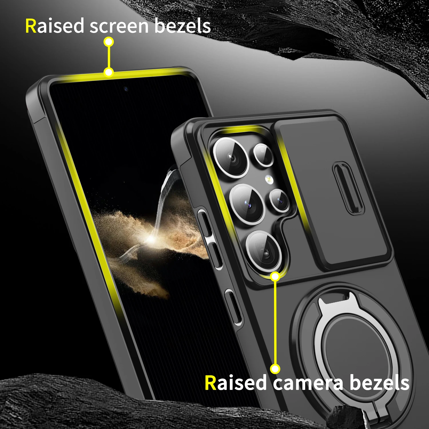 For Samsung Galaxy S25 Ultra Plus S24 S23 A55 A35 A16 Protective Phone Lens With Bracket Ring Magnetic Suction Wireless