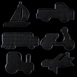 4/6-Pack 5mm Fuse Bead Pegboards Transparent Plastic Ironing Bead Templates for DIY Crafts Jewelry Making Accessories