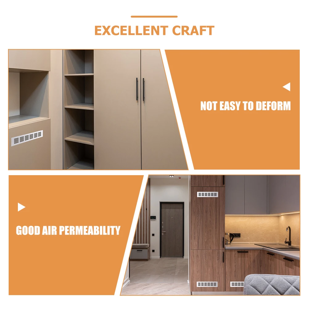 

Aluminum Alloy Furniture Air Vent Grille Vents Rectangular Exhaust Grille for Wardrobe Shoe Cabinet Furniture Air Vent Door