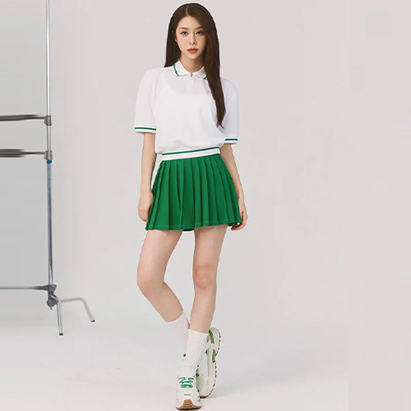 Cocolouts 2025  Women's Tennis Wear Two Piece Golf Dress Sets High Quality Breathable Fashion Crop Gym Tennis Skirt & top shirt