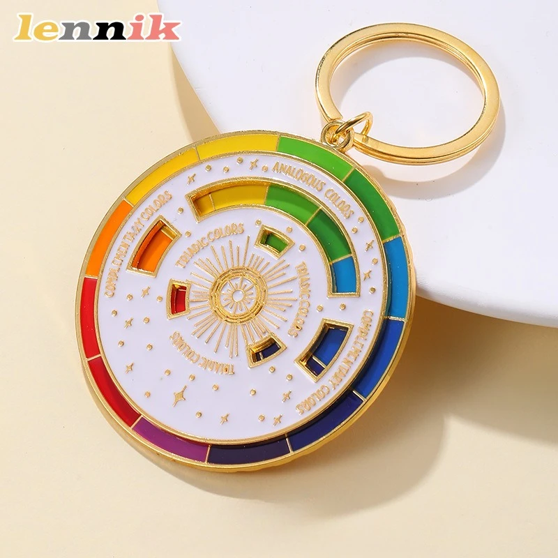 سلسلة المفاتيح الدوارة الملونة الإبداعية تحل مشكلة مطابقة الألوان، مجموعة/مفتاح الأزياء المثالية، فكرة هدية عصرية!