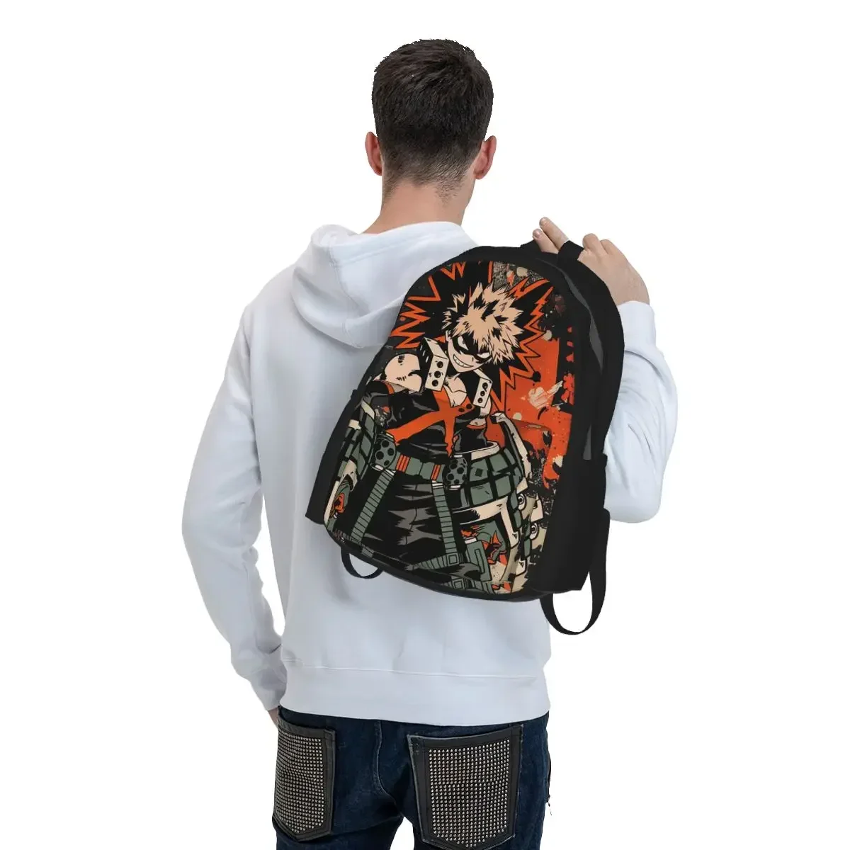 Custom Bag Bakugo Katsuki Boku No My Hero Academia Anime Backpack School Bag Hiking Travel Daypack For Boys Girls Bookbag Should