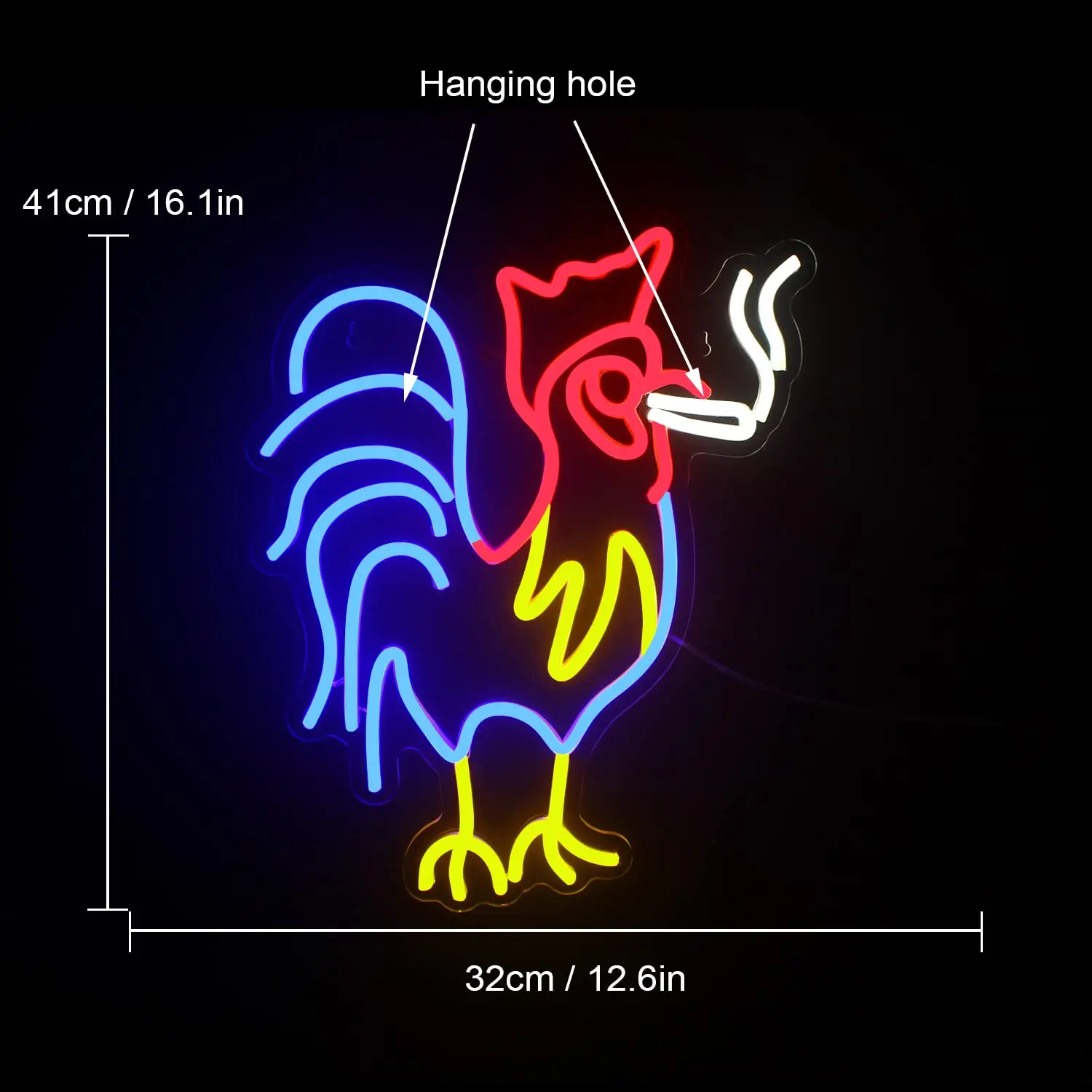 Rooster Chicken Neon Sign LED Neon Lightsfor Wall Decor Animal Preppy Lights Room Decor Birthday Party Gift Decoration Aesthetic