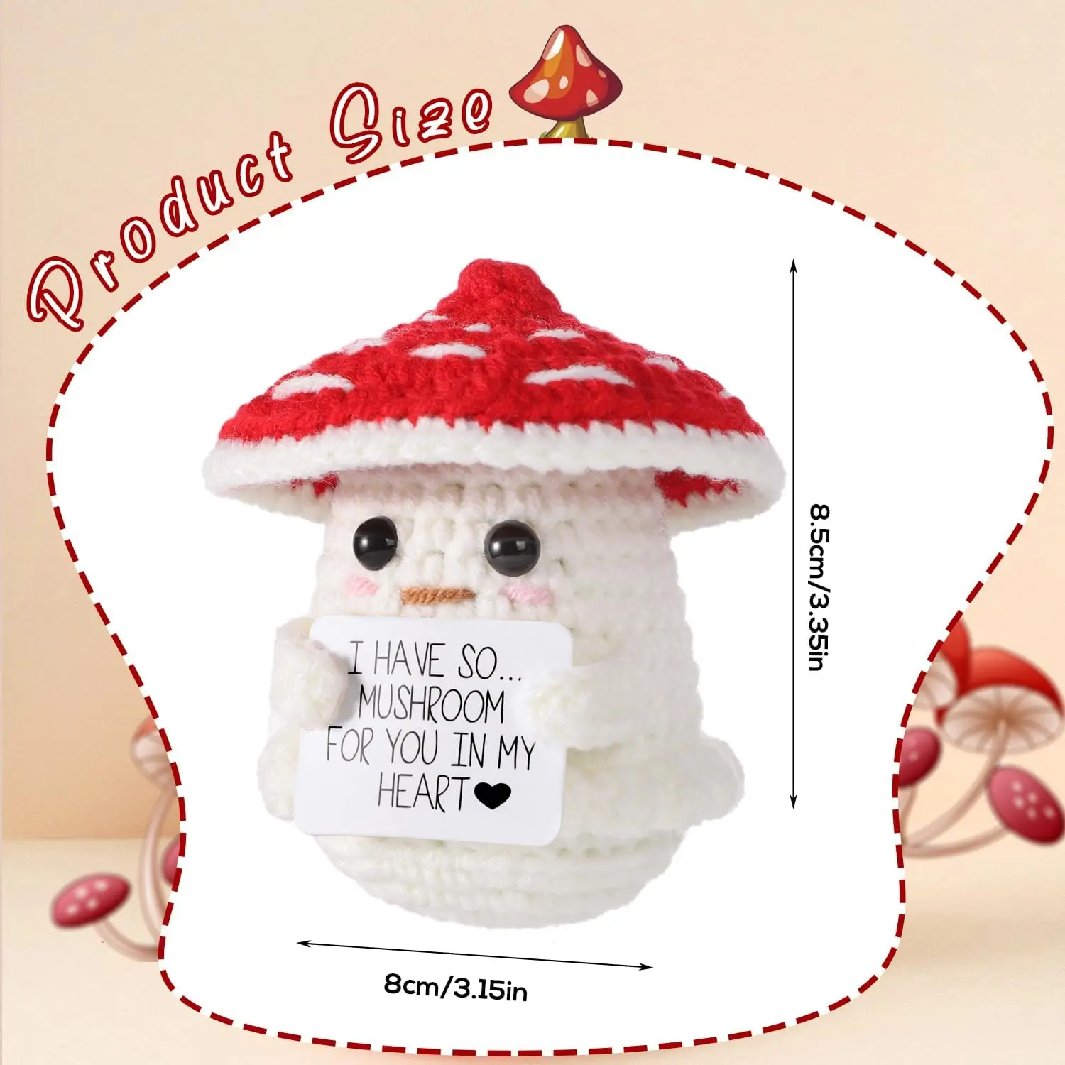 الكروشيه الطاقة الإيجابية الفطر عناق جيب دمية صغيرة اليدوية أفخم محبوك نبات زخرفة غرفة المنزل الديكور هدية عيد الميلاد