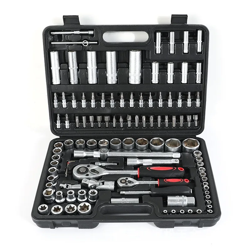 

Professional Durable 108 Pcs Tools Carbon Steel Socket Wrench Tool Set Box for Auto Repair