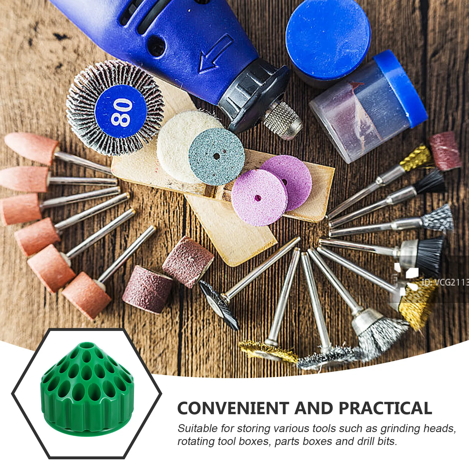 Rotating Bit Holder Plastic Drill Bit Organizer for Woodworking Grinding Bits Drivers Quick Tool Access Compact Portable