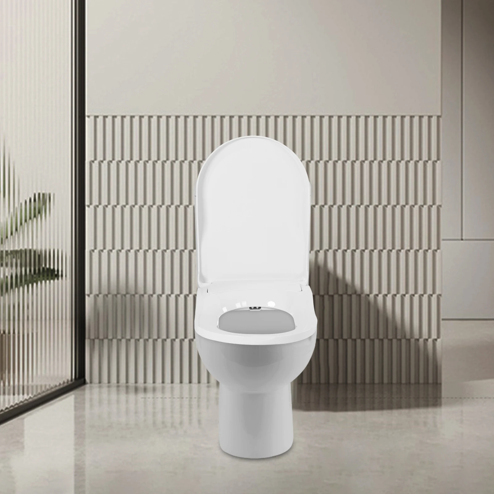 

D-shaped Non-Electric Bidet Toilet Seat Unplugged Smart Toilet Seat Cover Dual Nozzle System Toilet Lid Fits Elongated Toilets