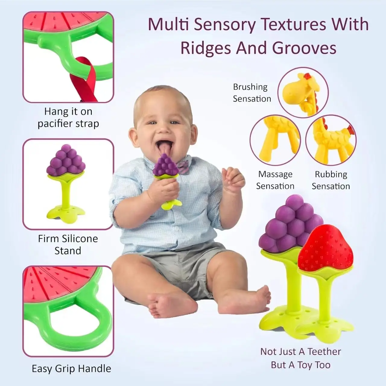 Fruit Teether Teething Sticks Anti-feeding Early Learning Teething Teether Pacifier Teether Safety Seat Accessories