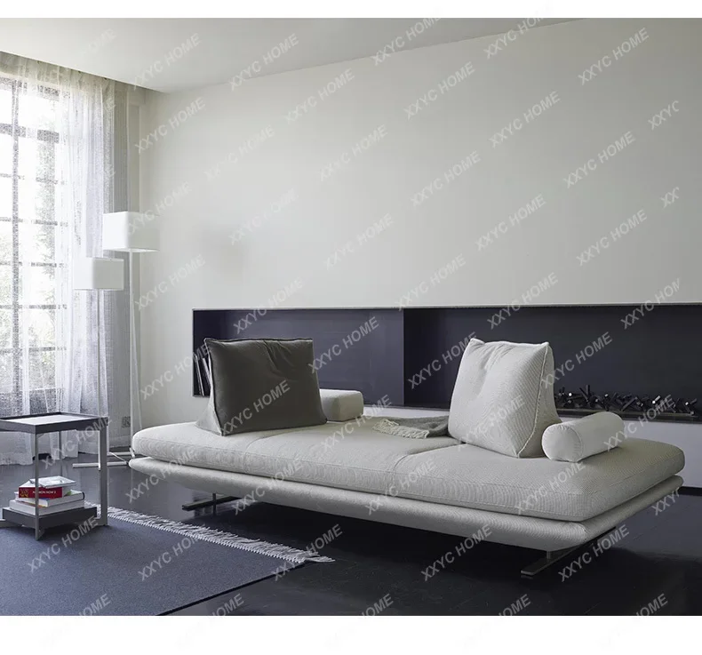 

S simple wabi sabi living room creative fabric sofa light luxury minimalist small apartment sofa without armrests